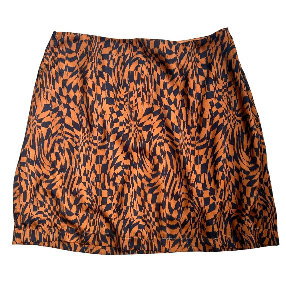 Free People x Revolve Beatrice Coffee Abstract Print Mini Skirt Size 6 No Top